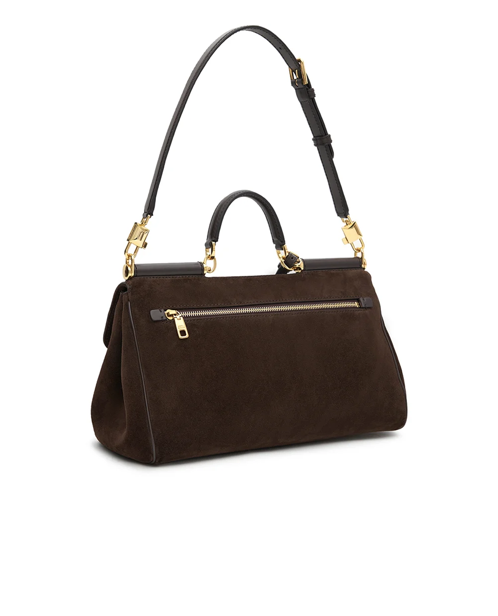 Сумка Sicily из замши Dolce&Gabbana BB7782-BO903, коричневый цвет • Купить в интернет-магазине Kameron