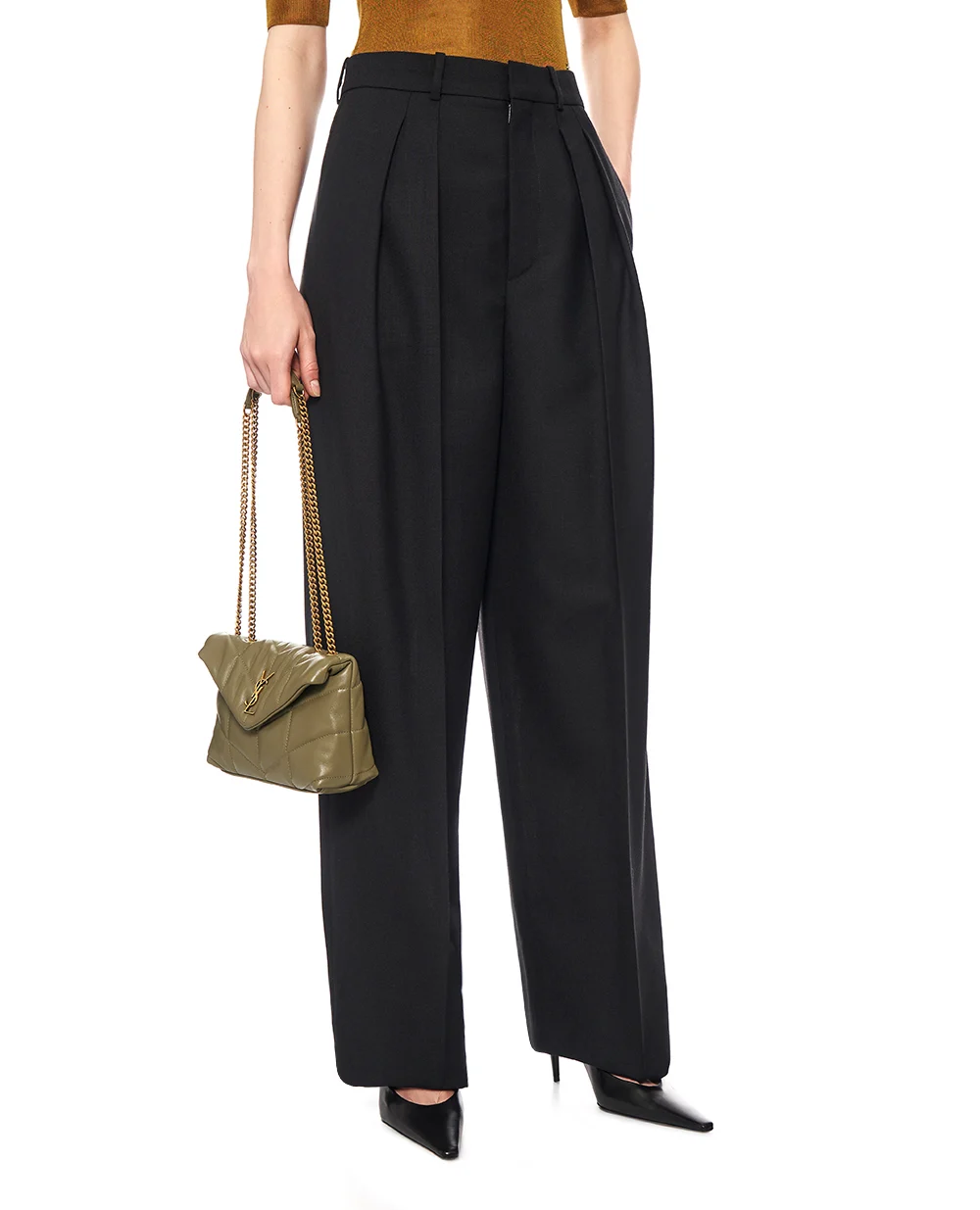 Шерстяные брюки Saint Laurent 834634-Y5K32, черный цвет • Купить в интернет-магазине Kameron