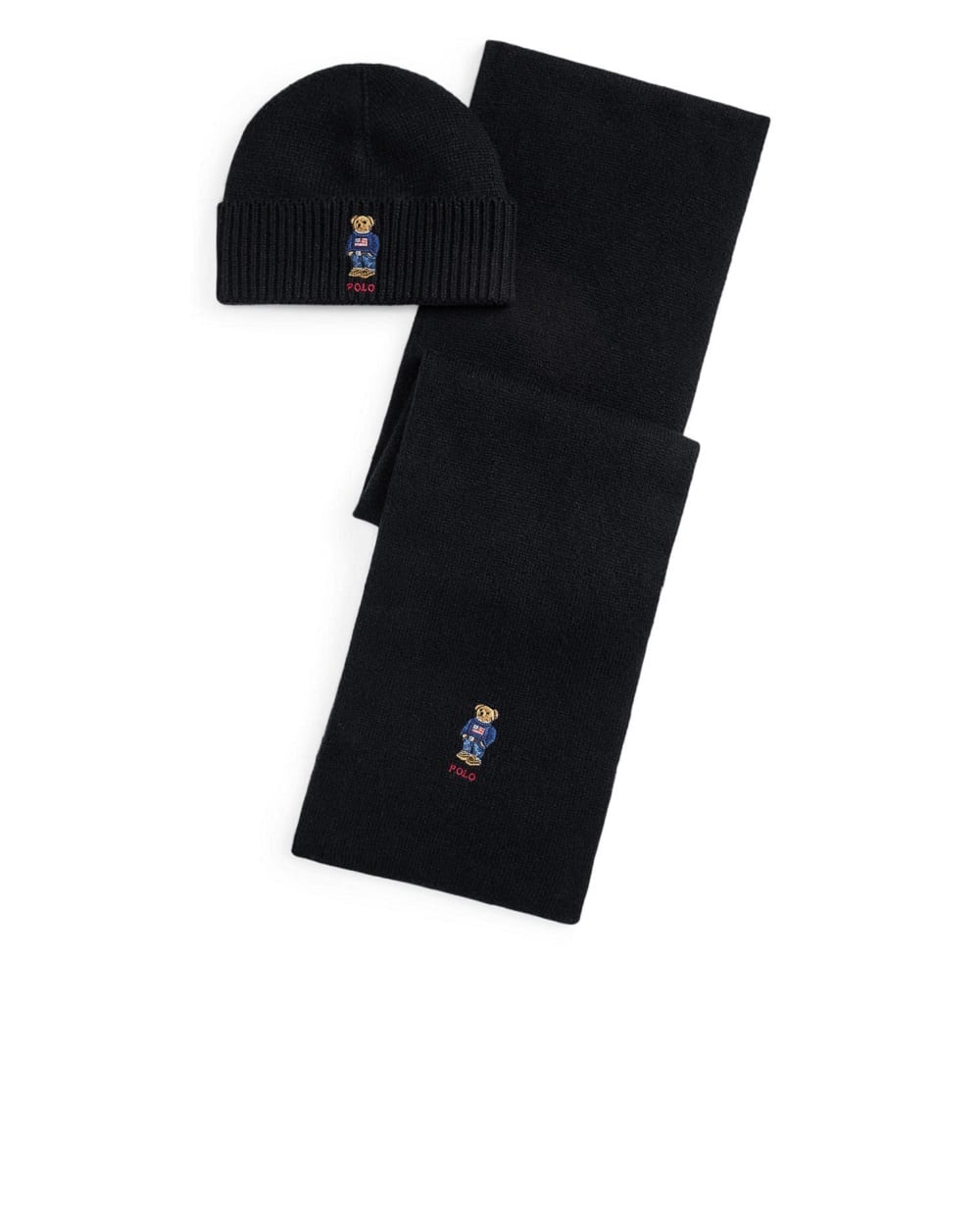 Подарунковий набір шапка та шарф Polo Bear Polo Ralph Lauren 449P02050001, чорний колір • Купити в інтернет-магазині Kameron