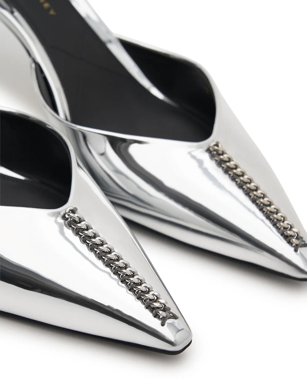 Туфли-слингбэки Elsa лакированные Stella McCartney 810604E00269, серебряный цвет • Купить в интернет-магазине Kameron