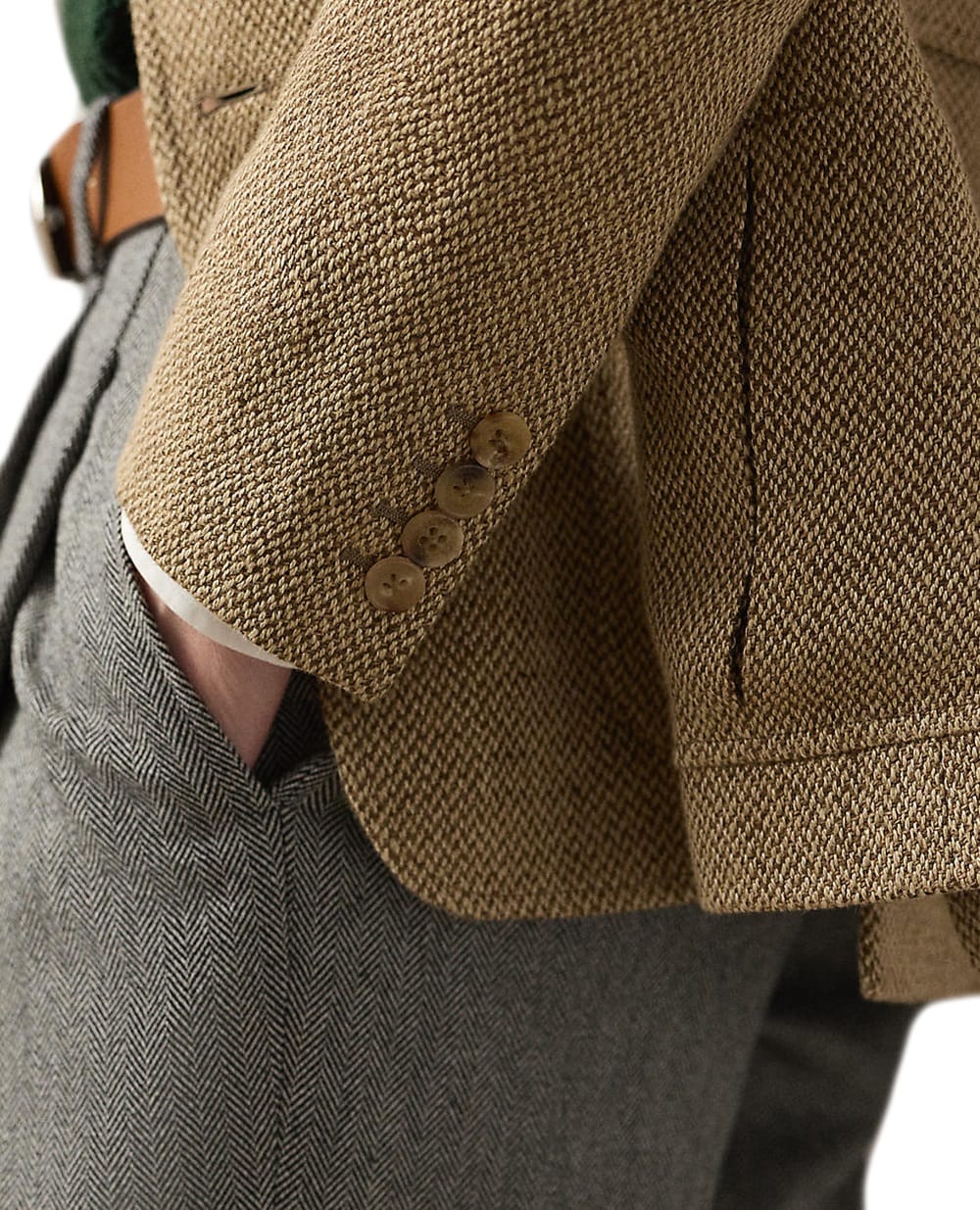 Твідовий піджак Ronan з льону Ralph Lauren Collection 290P00362001, коричневий колір • Купити в інтернет-магазині Kameron