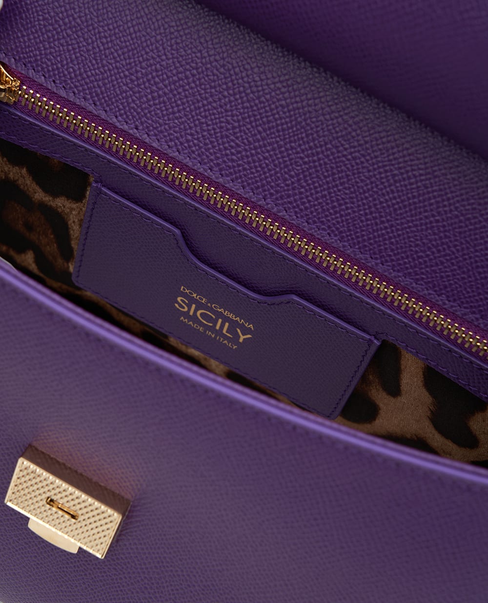 Шкіряна сумка Sicily Large Dolce&Gabbana BB6002-B1001, фіолетовий колір • Купити в інтернет-магазині Kameron