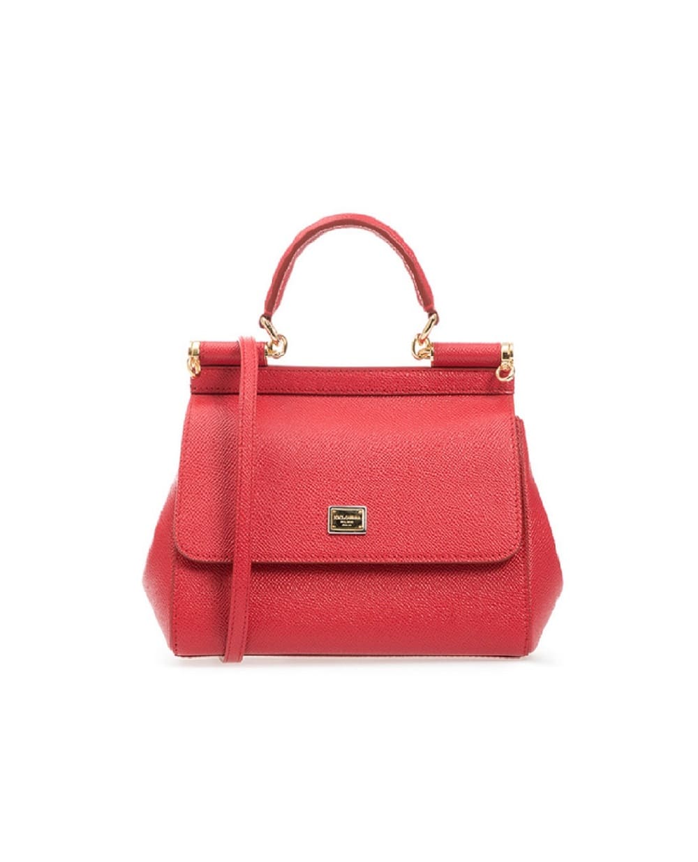 Кожаная сумка Sicily Medium Dolce&Gabbana BB6003-A1001, красный цвет • Купить в интернет-магазине Kameron