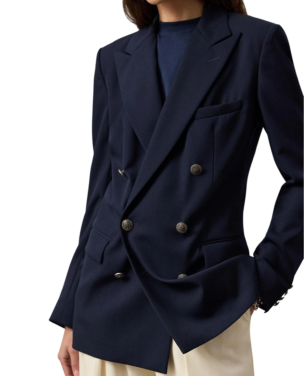 Жакет Ramona из шерсти Ralph Lauren Collection 290P10104001, синий цвет • Купить в интернет-магазине Kameron