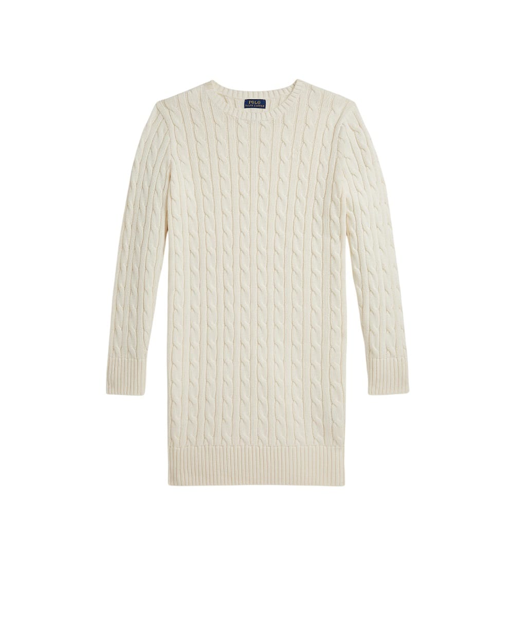 Детское платье-свитер из хлопка Polo Ralph Lauren Kids 313978860001, кремовый цвет • Купить в интернет-магазине Kameron