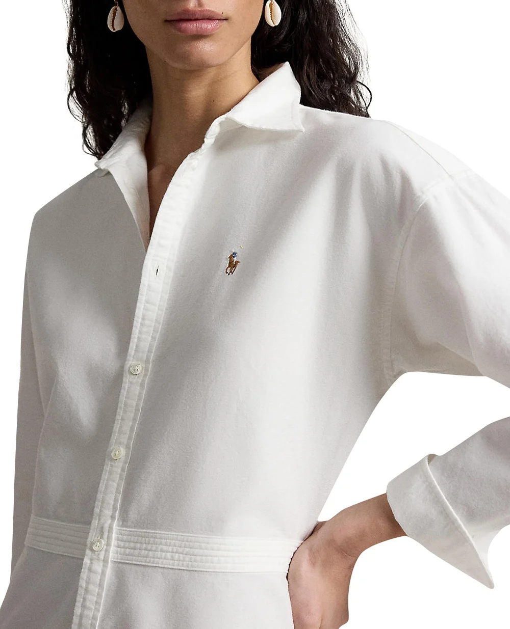 Платье-рубашка Оксфорд Polo Ralph Lauren 211B22755002, белый цвет • Купить в интернет-магазине Kameron