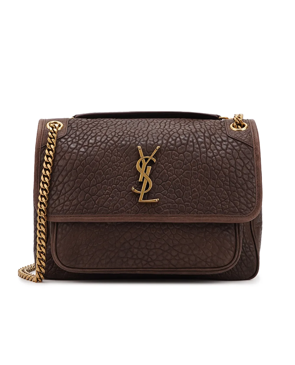 Кожаная сумка Niki Medium Saint Laurent 633178-AACY7, коричневый цвет • Купить в интернет-магазине Kameron
