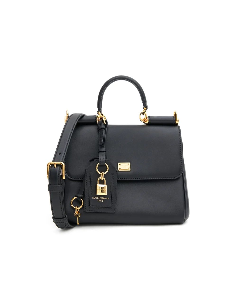 Кожаная сумка My Sicily Dolce&Gabbana BB7781-B7321, черный цвет • Купить в интернет-магазине Kameron