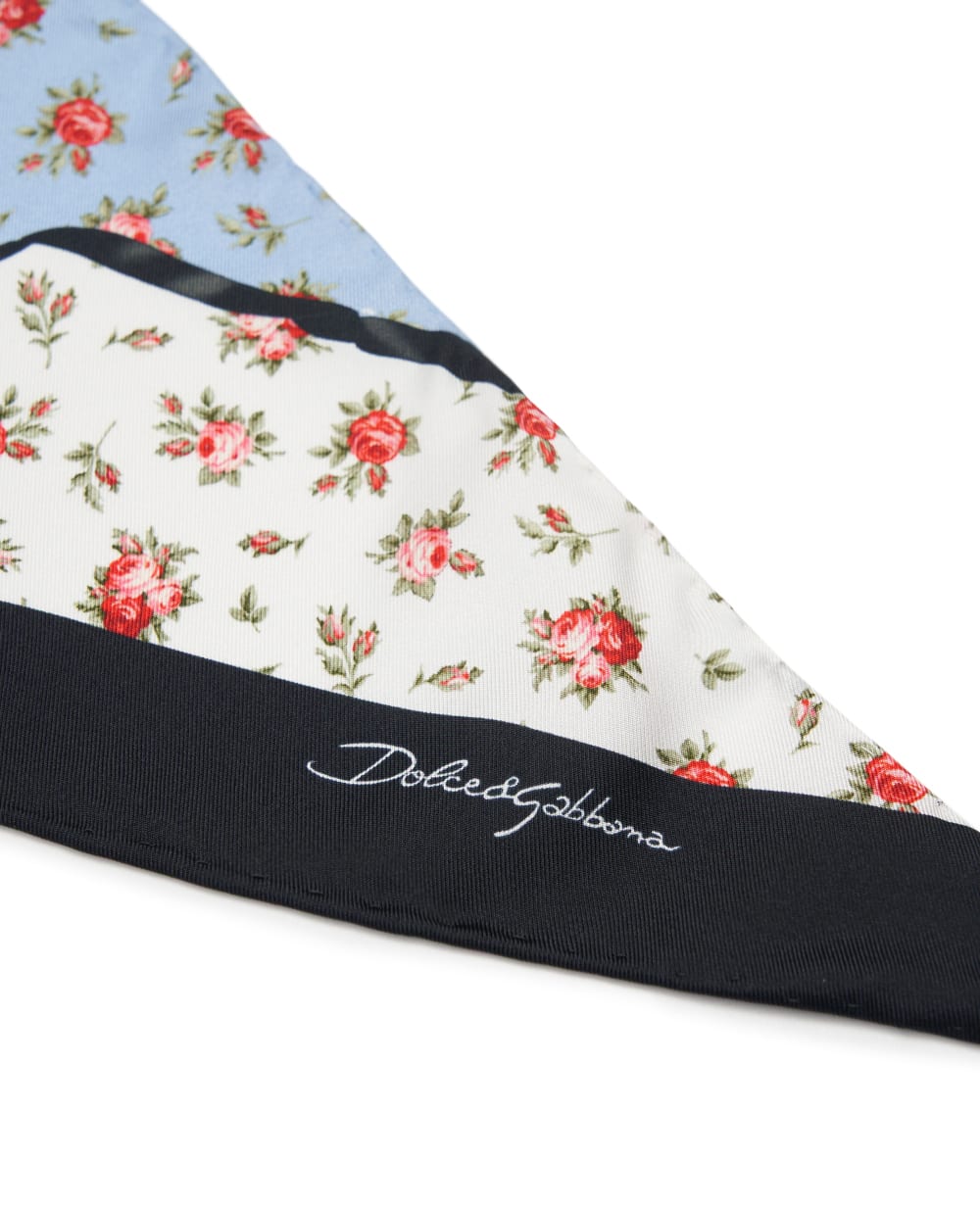 Платок в цветочный принт из шелка Dolce&Gabbana FS329A-GDDLO, голубой цвет • Купить в интернет-магазине Kameron