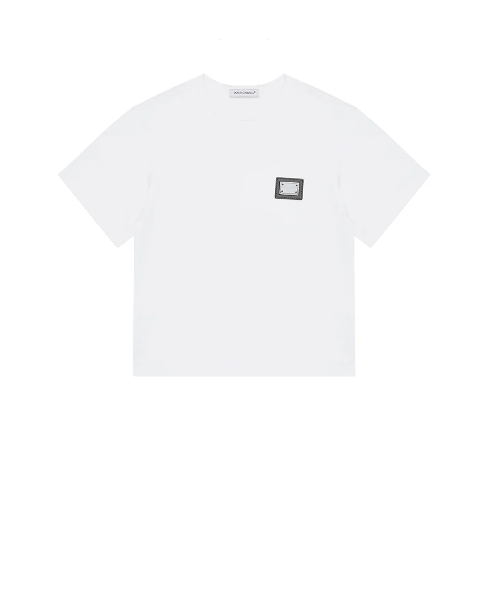 Детская футболка с логотипом Dolce&Gabbana Kids L4JT7T-G7P1T-S, белый цвет • Купить в интернет-магазине Kameron