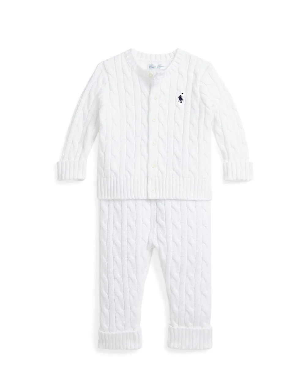 Детский костюм (кардигана, брюк) Polo Ralph Lauren Kids 320966889004, белый цвет • Купить в интернет-магазине Kameron