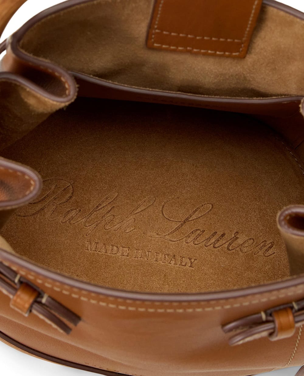 Кожаная сумка Ralph Bucket Ralph Lauren Collection 435977809003, коричневый цвет • Купить в интернет-магазине Kameron