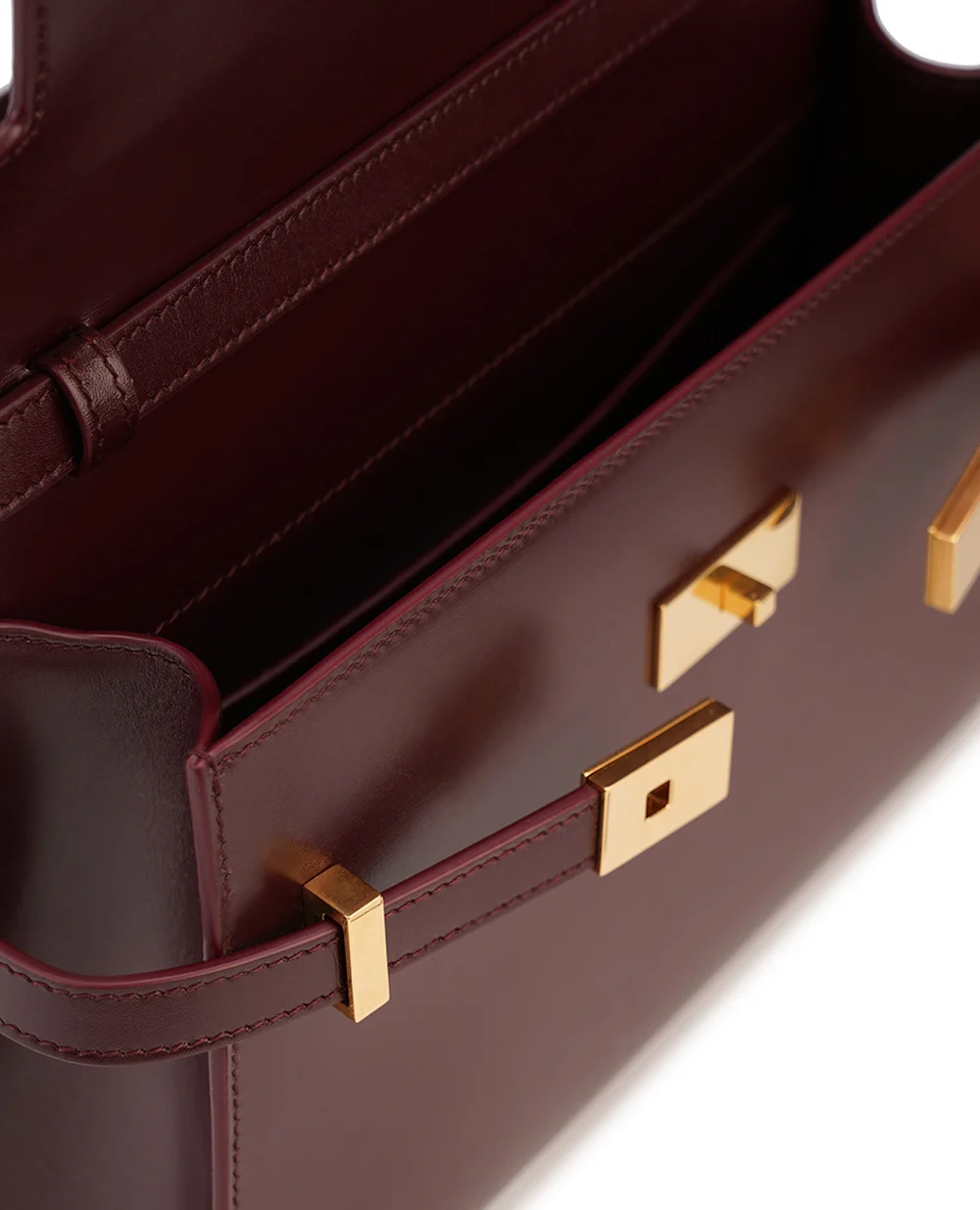 Кожаная сумка Manhattan Small Saint Laurent 675626-0SX0W, бордовый цвет • Купить в интернет-магазине Kameron