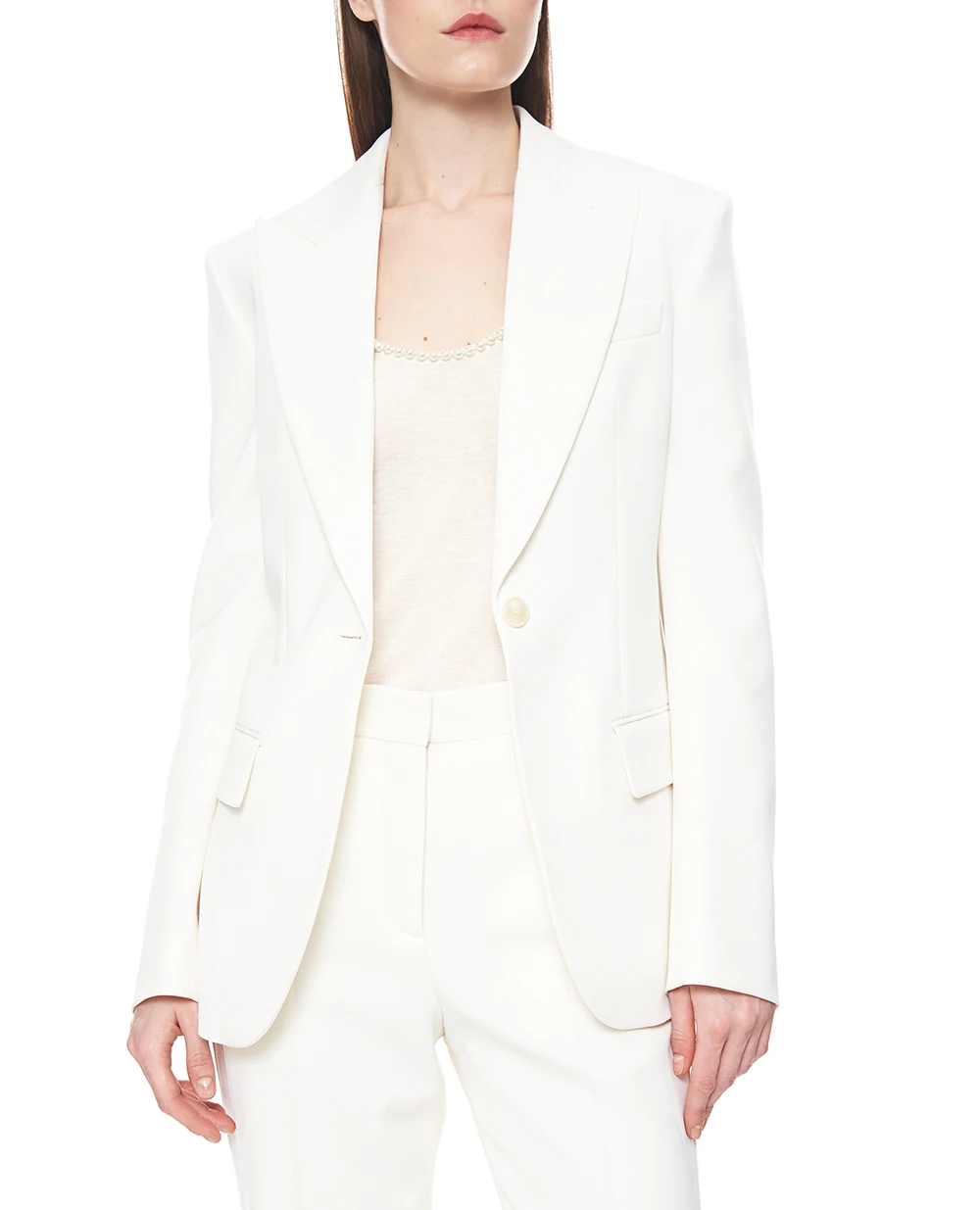 Топ с жемчужными бретелями Stella McCartney 6J04323SQA29, кремовый цвет • Купить в интернет-магазине Kameron