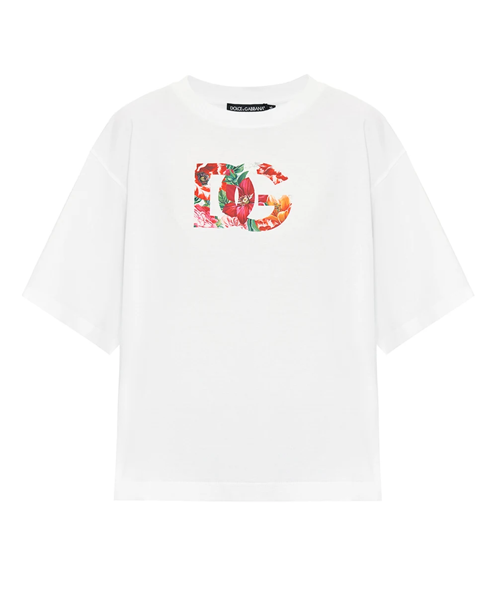 Футболка с цветочным принтом Dolce&Gabbana F8V57T-GDC7S, белый цвет • Купить в интернет-магазине Kameron