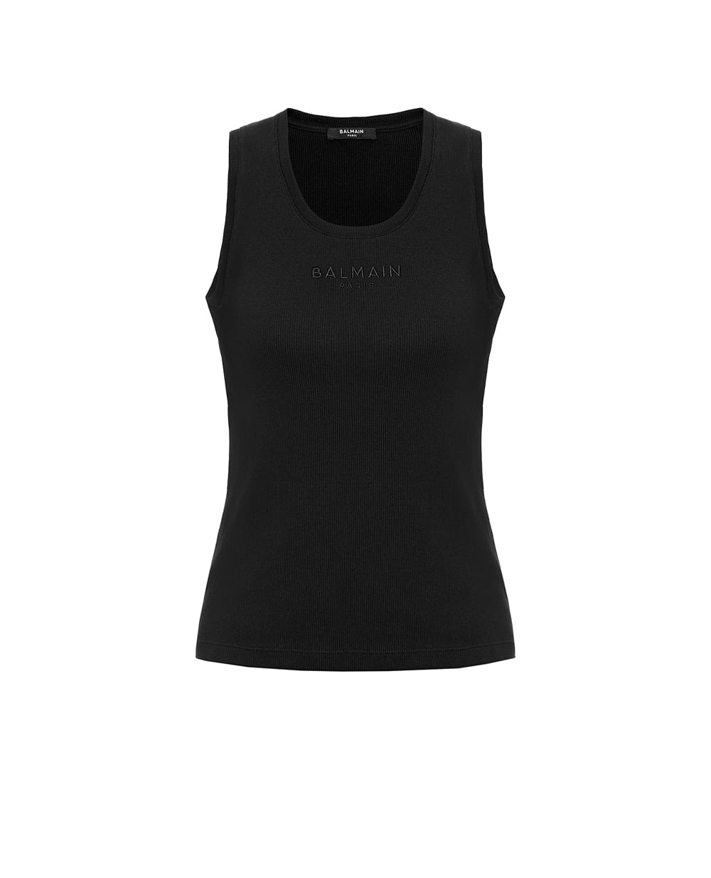 Майка в рубчик Balmain GF0EB075BD10, черный цвет • Купить в интернет-магазине Kameron