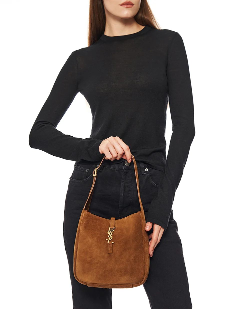 Сумка Le 5 À 7 smail Saint Laurent 713938-1U80W, коричневый цвет • Купить в интернет-магазине Kameron