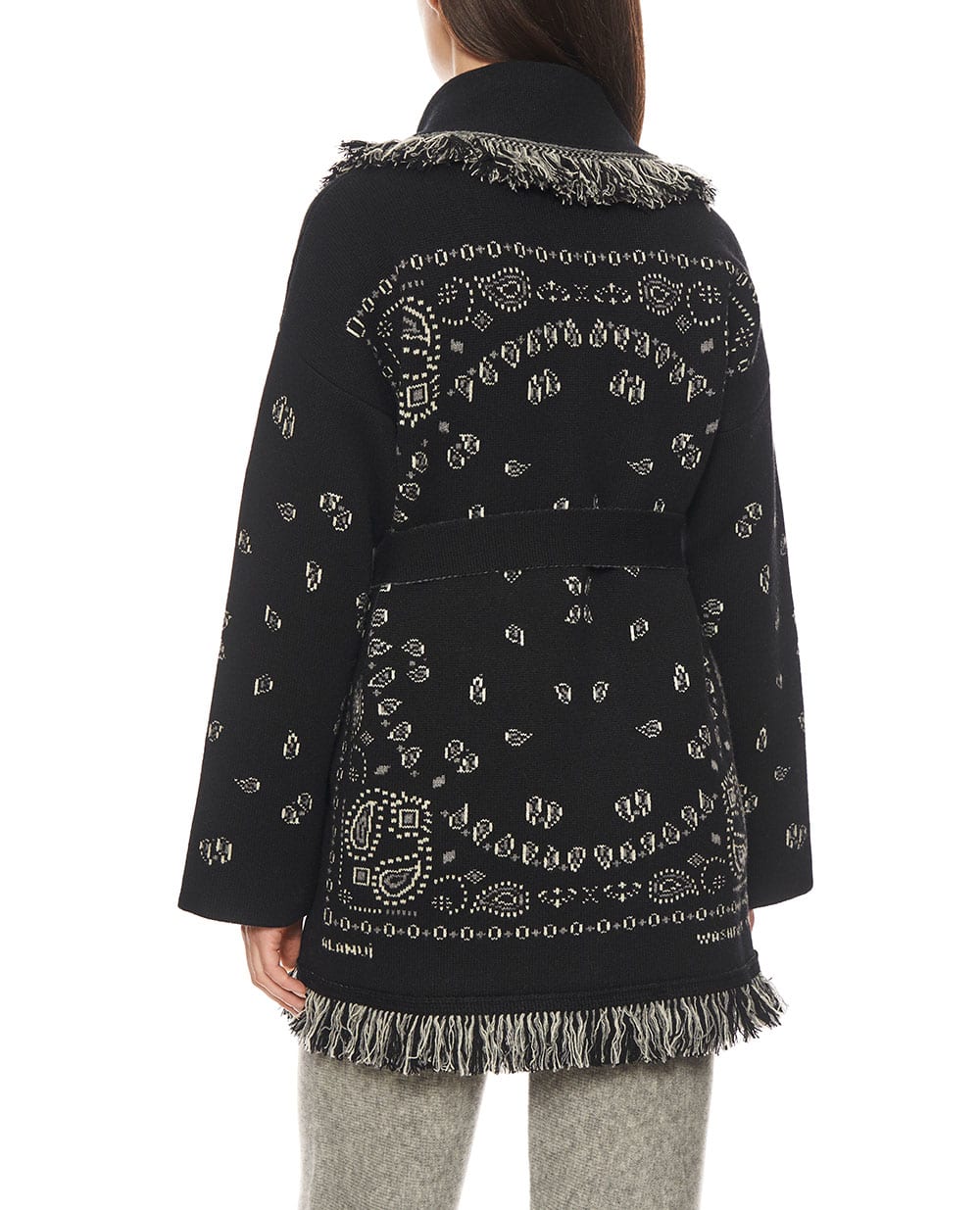 Жаккардовый кардиган Bandana из кашемира Alanui LWHB064E26KNI0021084, черный цвет • Купить в интернет-магазине Kameron