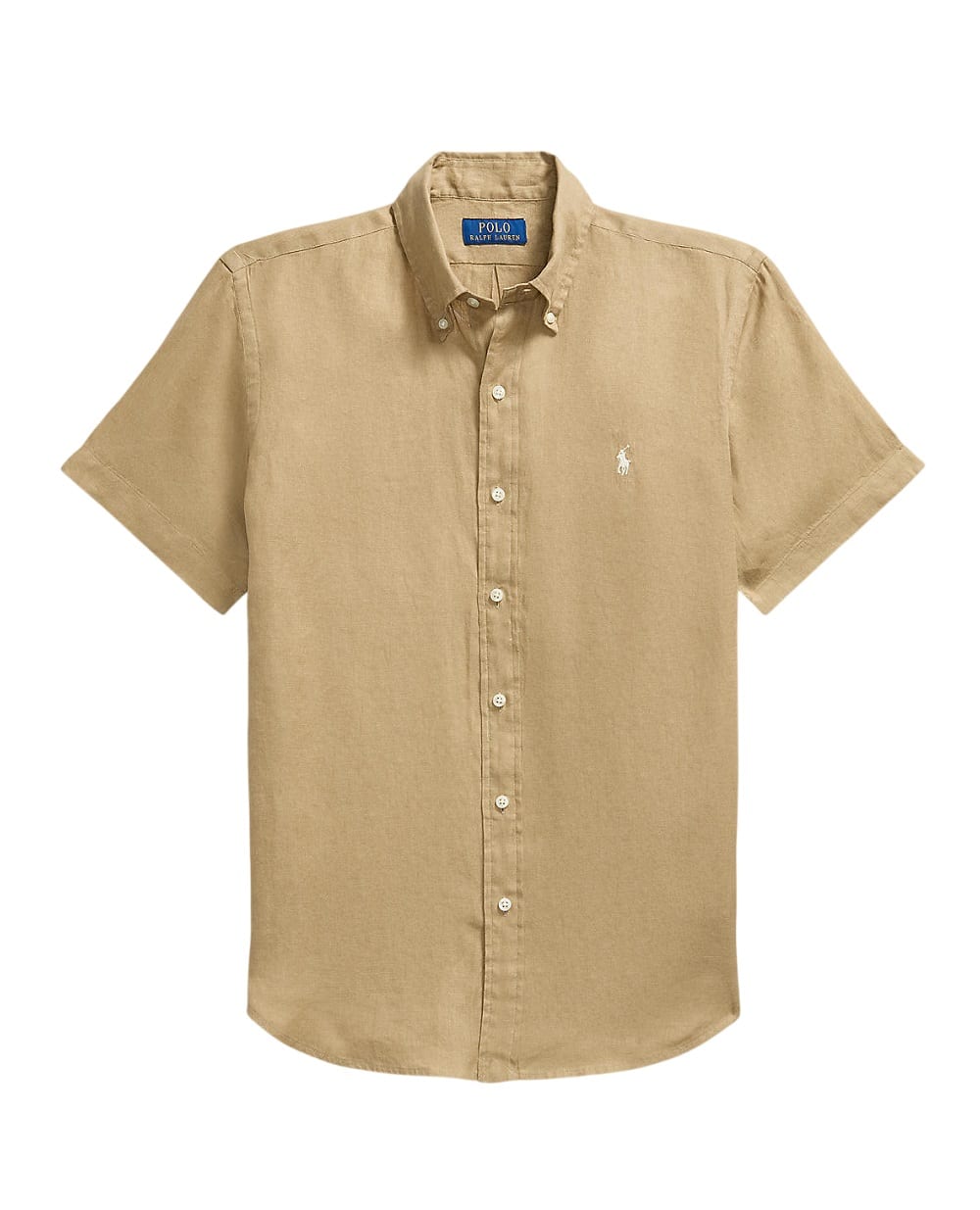 Сорочка з коротким рукавом з льону Polo Ralph Lauren 710968912502, світло-коричневий колір • Купити в інтернет-магазині Kameron