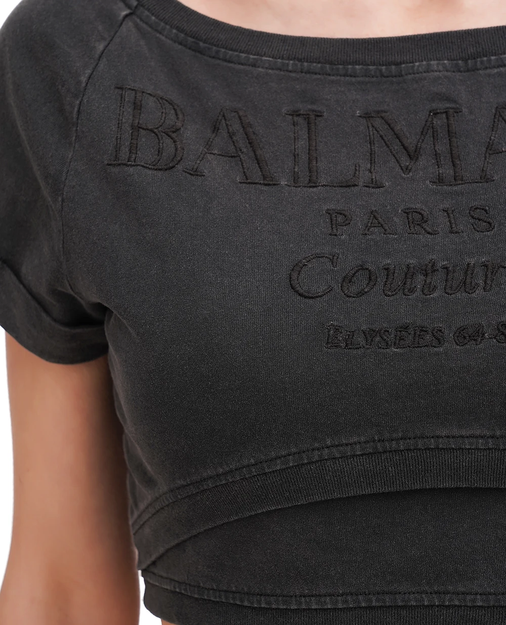 Футболка Balmain EF1EE121BC96, темно-серый цвет • Купить в интернет-магазине Kameron