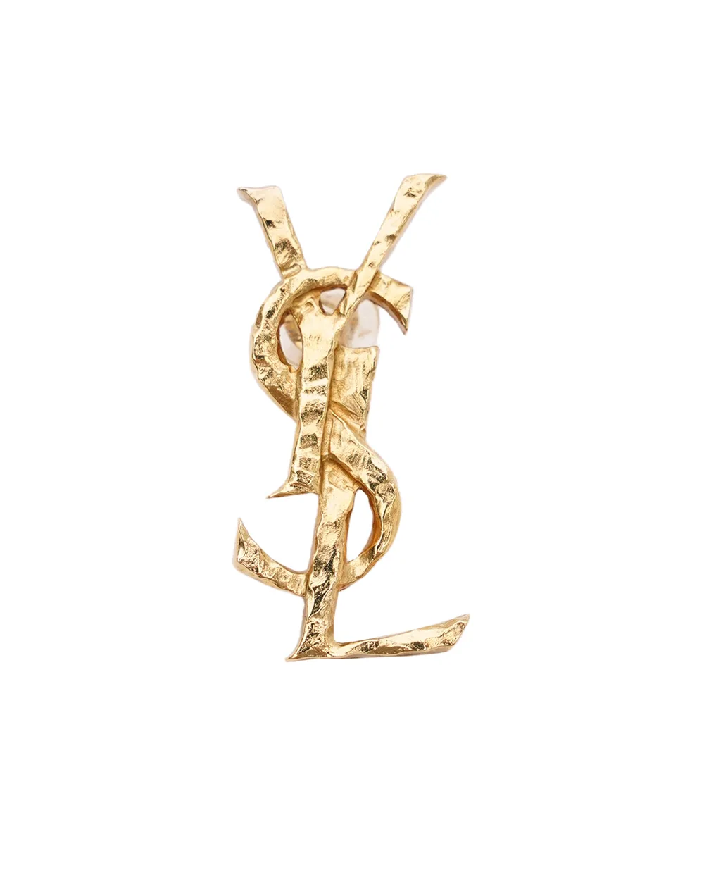 Моно клипса Cassandre с кованым узором Saint Laurent 833828-Y1614, золотой цвет • Купить в интернет-магазине Kameron