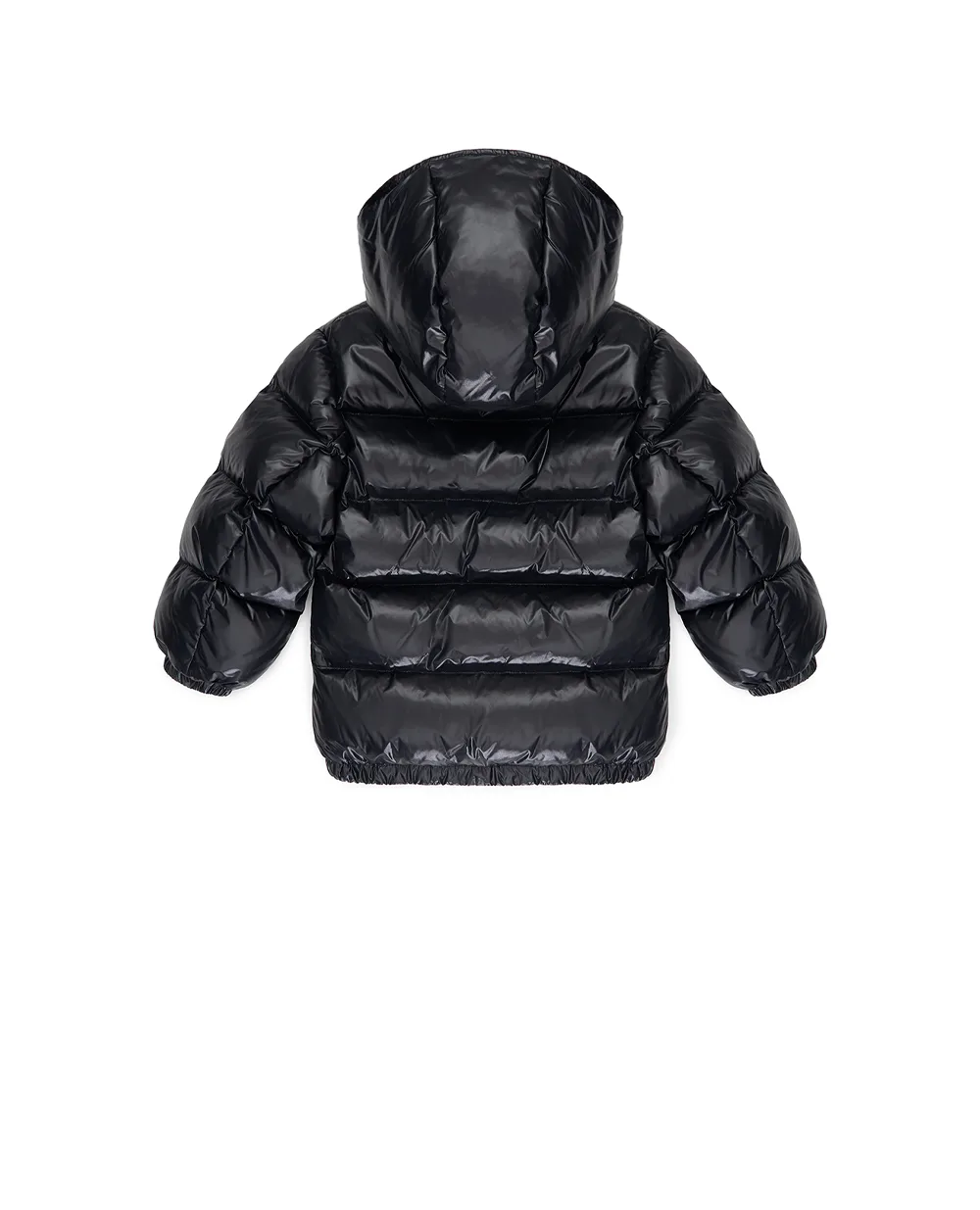 Детский пуховик с монограммой логотипа Dolce&Gabbana Kids L4JB6F-G7PK1-B, черный цвет • Купить в интернет-магазине Kameron