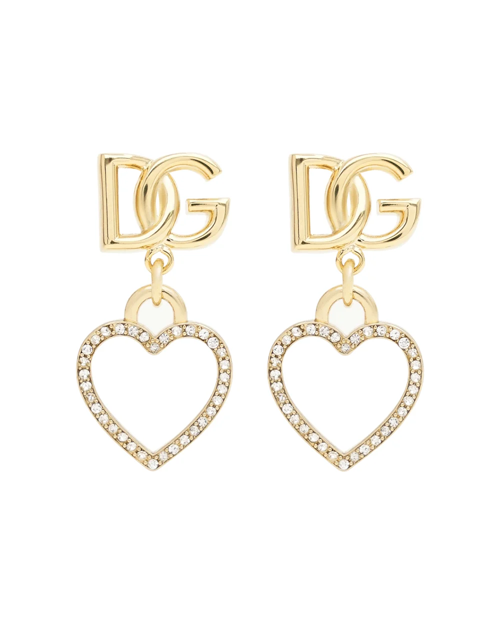 Серьги-пусеты с подвеской сердцем Dolce&Gabbana WER6I2-W1111, золотой цвет • Купить в интернет-магазине Kameron