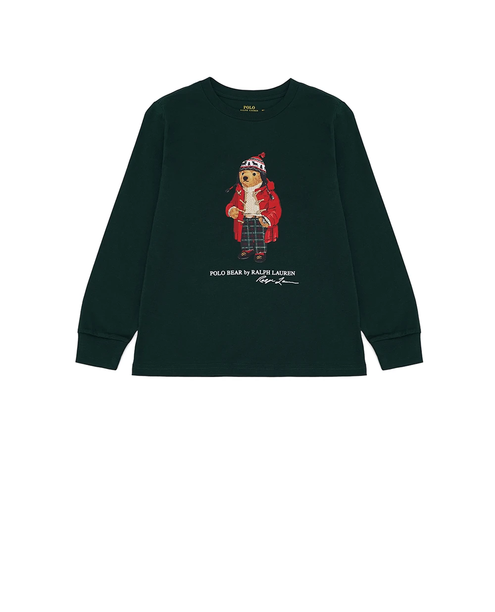 Детский лонгслив Polo Bear Polo Ralph Lauren Kids 323883620009, зеленый цвет • Купить в интернет-магазине Kameron