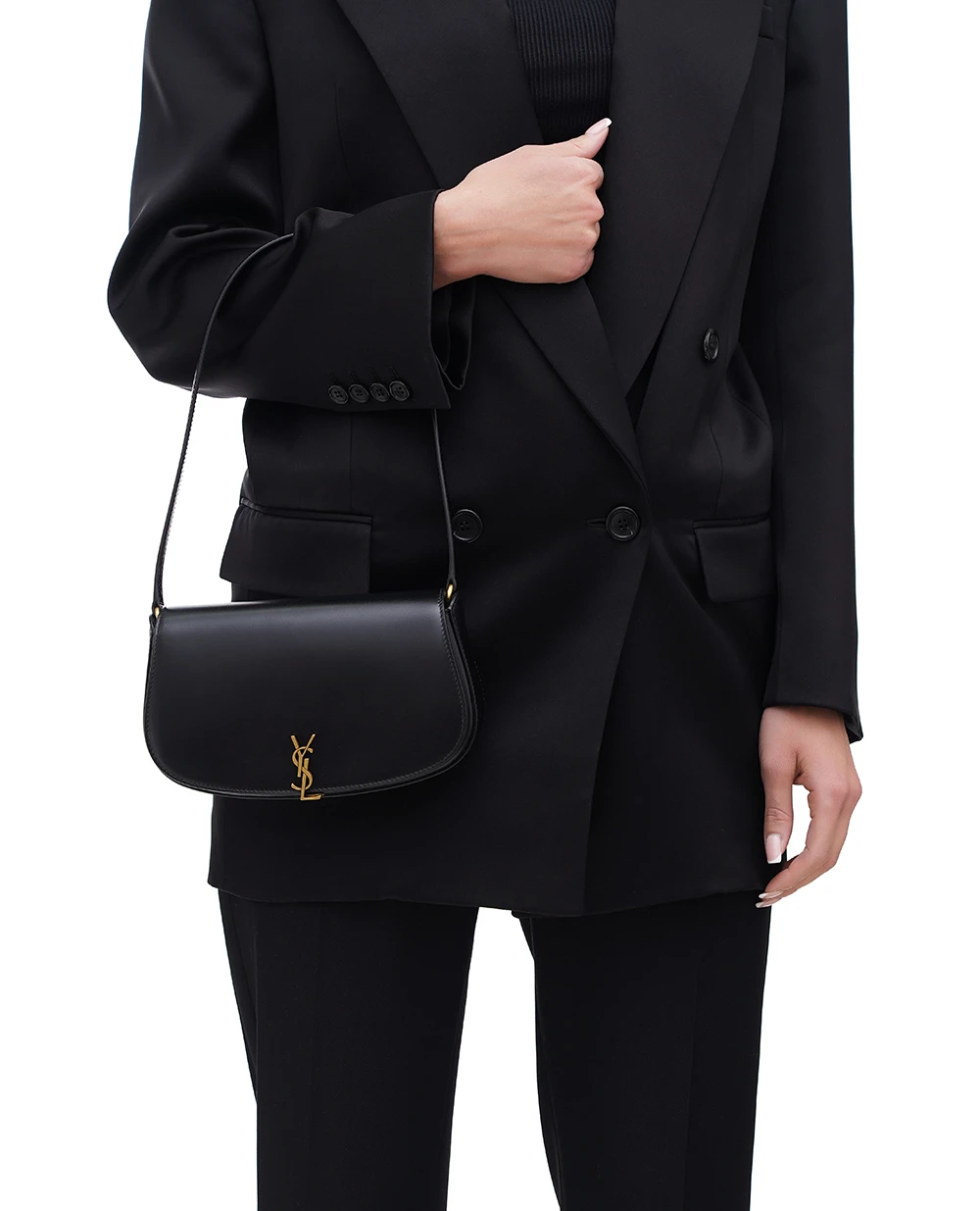 Кожаная сумка Voltaire Mini Saint Laurent 779642-0SX0W, черный цвет • Купить в интернет-магазине Kameron