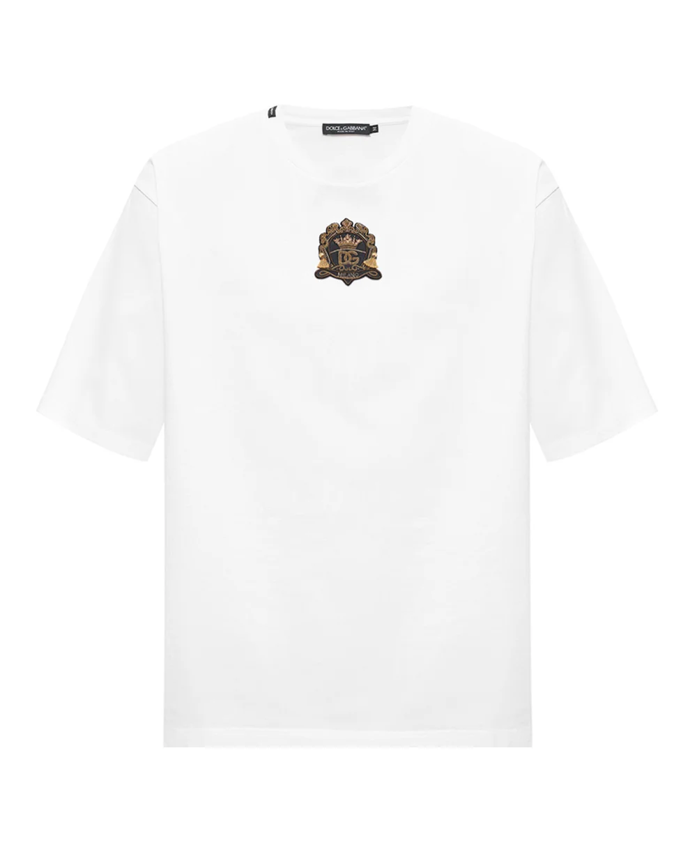 Футболка с нашивкой логотипа Dolce&Gabbana G8PB8Z-G7PXU, белый цвет • Купить в интернет-магазине Kameron