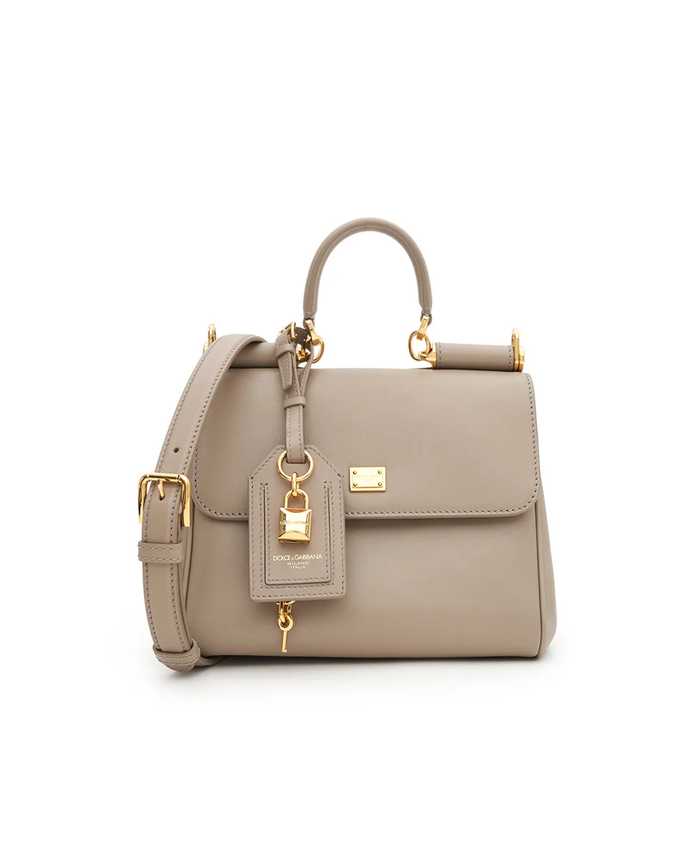 Кожаная сумка My Sicily Dolce&Gabbana BB7781-B7321, бежевый цвет • Купить в интернет-магазине Kameron