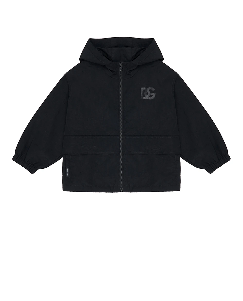 Детская ветровка из нейлона с капюшоном Dolce&Gabbana Kids L4JB8B-G7PVJ-B, черный цвет • Купить в интернет-магазине Kameron