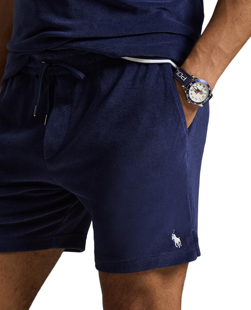 Шорти з махрової тканини Polo Ralph Lauren 710A12490002, темно-синій колір • Купити в інтернет-магазині Kameron