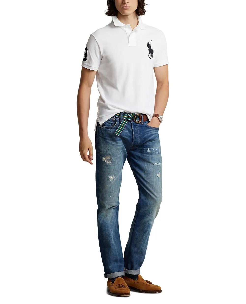 Поло Mesh Polo Ralph Lauren 710688969003, белый цвет • Купить в интернет-магазине Kameron