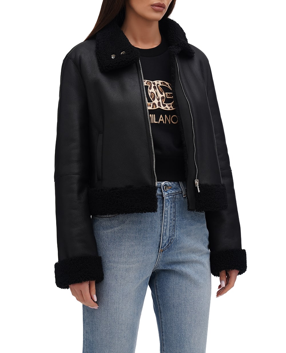 Дубленка Dolce&Gabbana F9R99L-FUP83, черный цвет • Купить в интернет-магазине Kameron