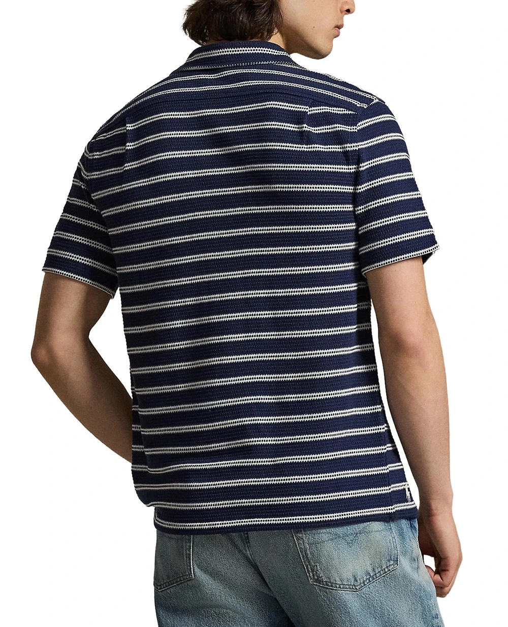 Сорочка у смужку з коротким рукавом Polo Ralph Lauren 710A13005002, темно-синій колір • Купити в інтернет-магазині Kameron