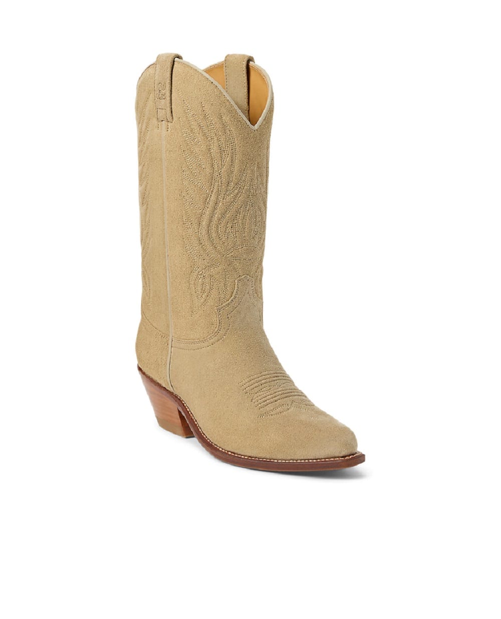 Ковбойские сапоги Chilton из замши Ralph Lauren Collection 800962356002, бежевый цвет • Купить в интернет-магазине Kameron