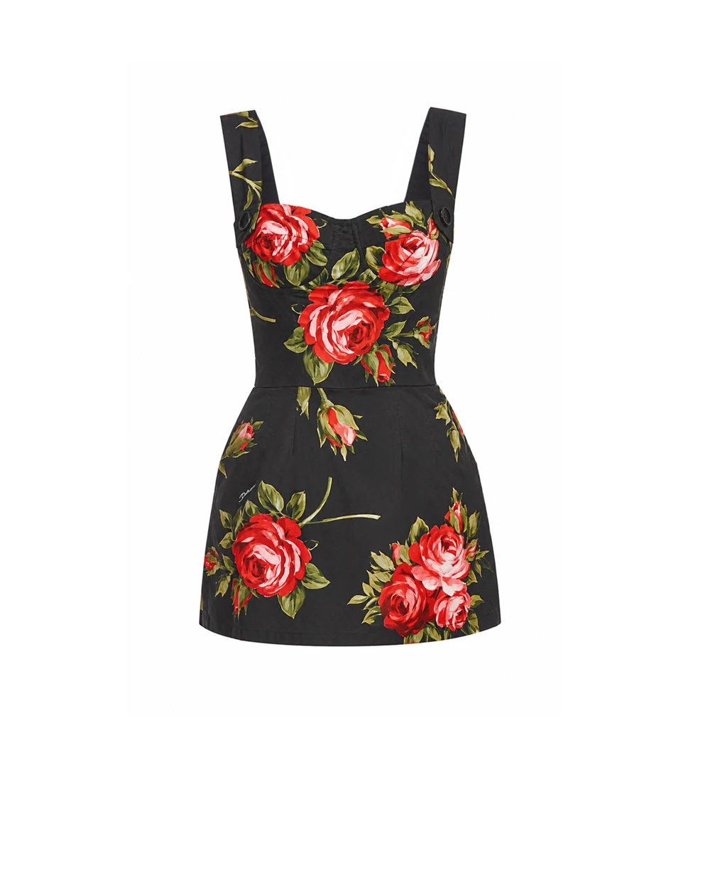 Платье мини с цветочным принтом Dolce&Gabbana F7BB8T-HS5UT, черный цвет • Купить в интернет-магазине Kameron