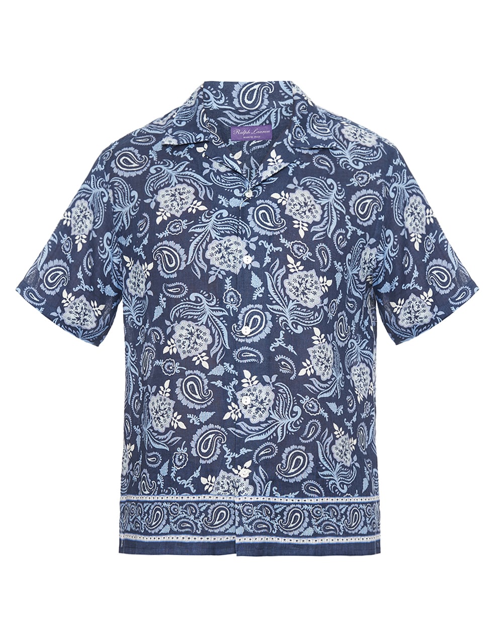 Лляна сорочка Ralph Lauren Purple Label 790964242001, темно-синій колір • Купити в інтернет-магазині Kameron