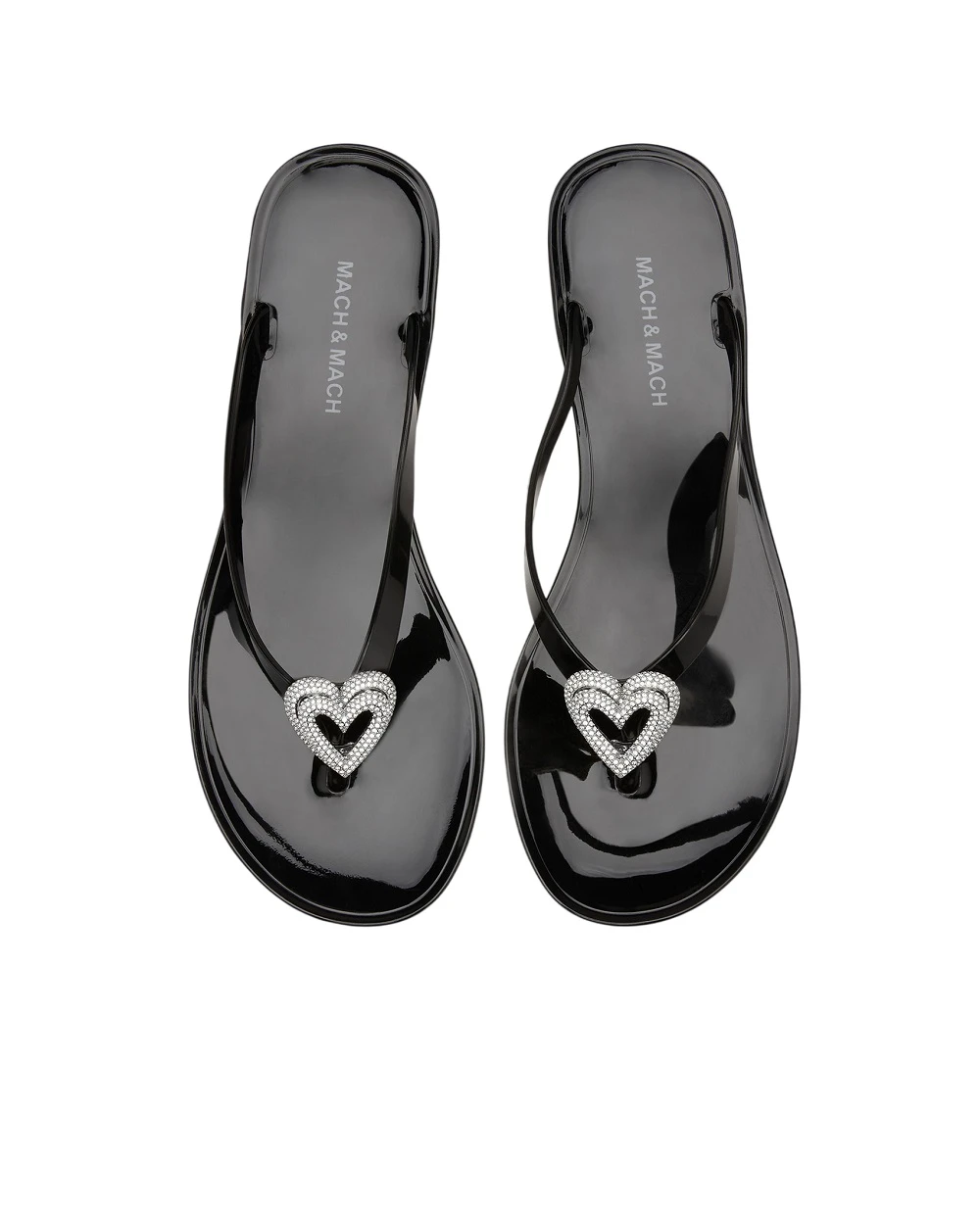 Шльопанці Double Heart Mach&Mach SS26-S0888-05-GUM-BLK, чорний колір • Купити в інтернет-магазині Kameron