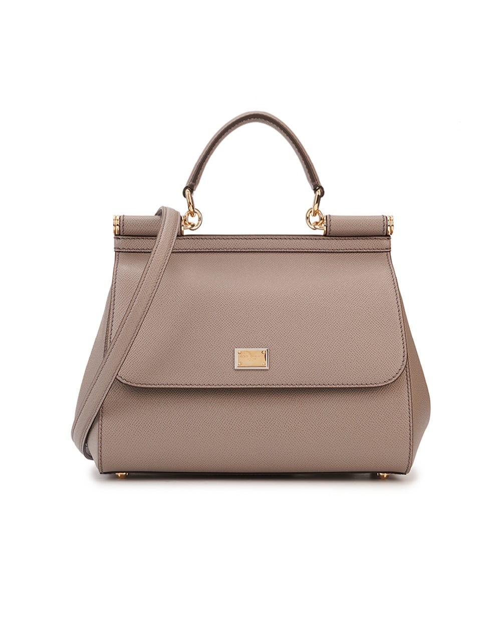Кожаная сумка Sicily Large Dolce&Gabbana BB6002-B1001, серый цвет • Купить в интернет-магазине Kameron