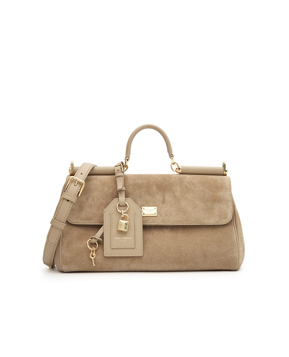 Сумка My Sicily Medium из телячьей замши Dolce&Gabbana BB7782-BO903, коричневый цвет • Купить в интернет-магазине Kameron