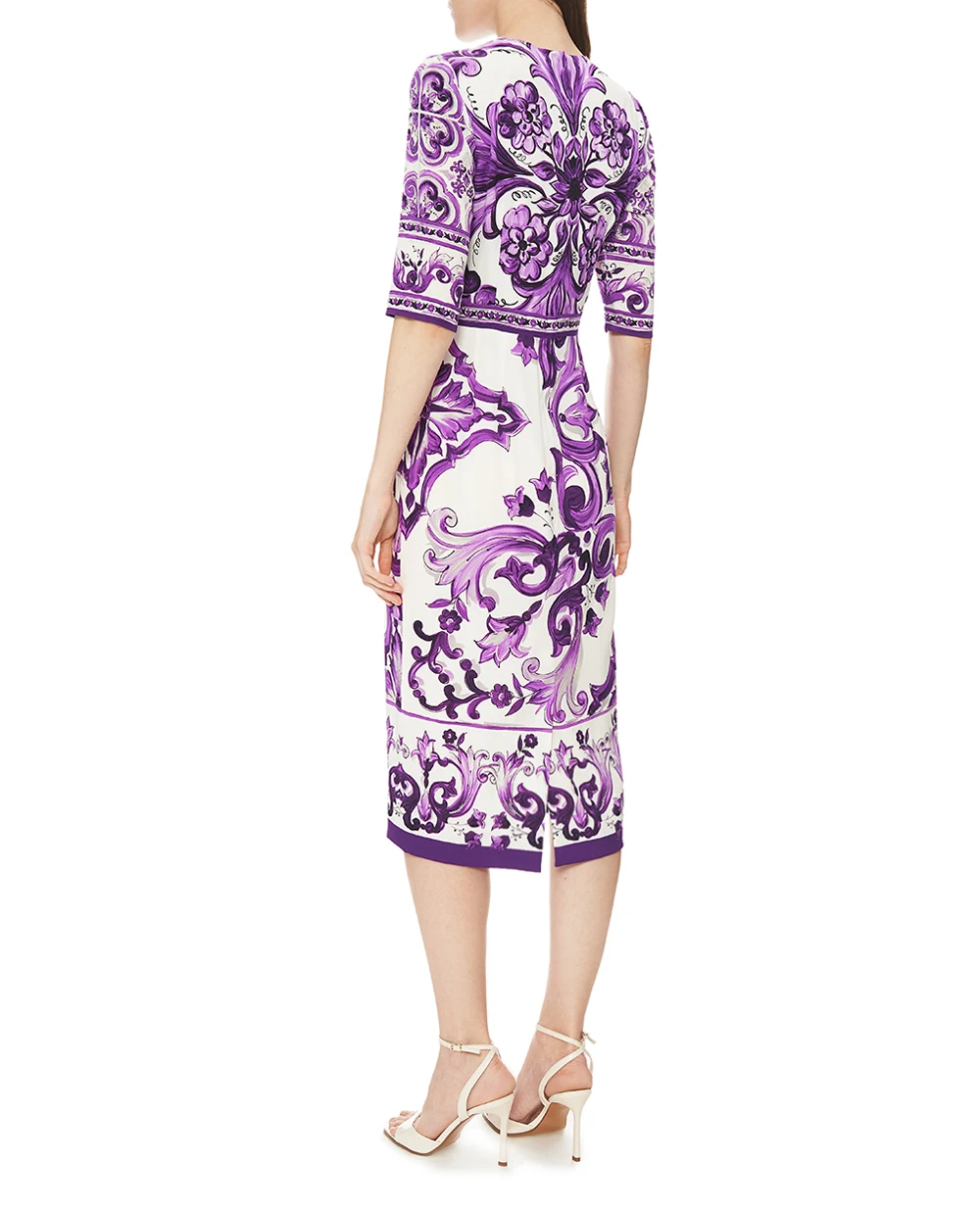Платье из шелка Dolce&Gabbana F6EAJT-HPAEL, фиолетовый цвет • Купить в интернет-магазине Kameron