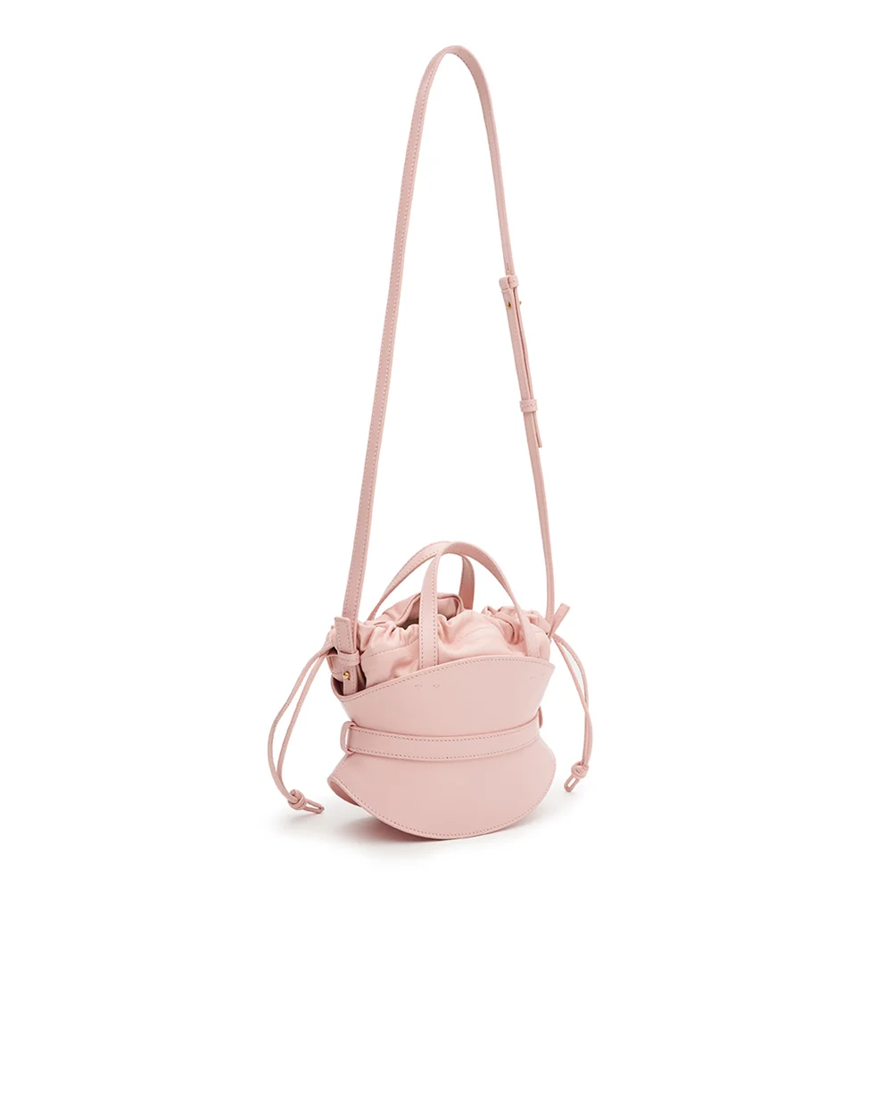 Сумка Shuffle Mini из телячьей кожи Balmain FN0DP017LMTE, розовый цвет • Купить в интернет-магазине Kameron
