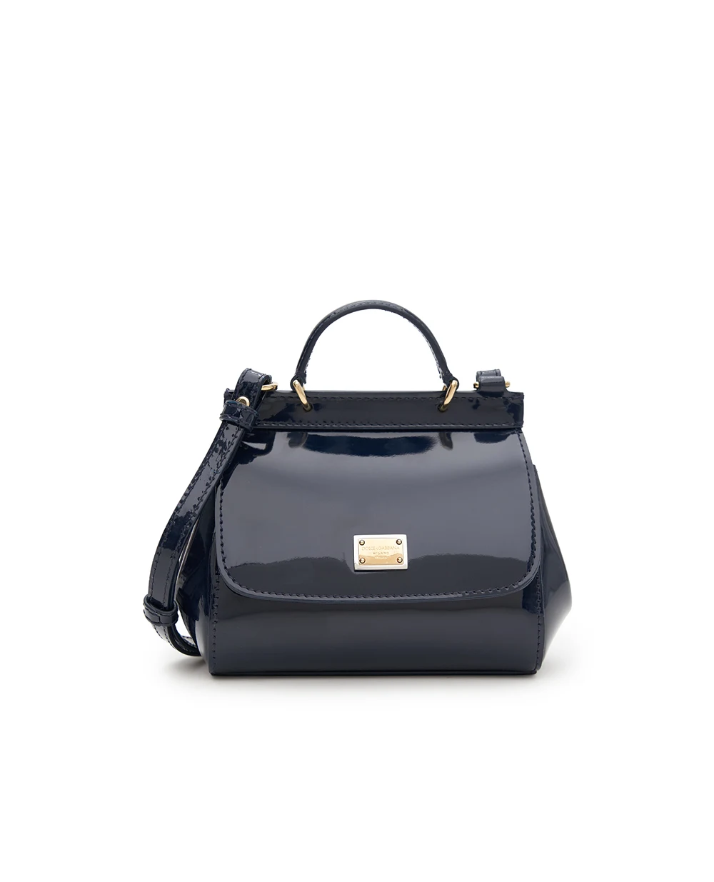 Детская кожаная лакированная сумка Sicily Mini Dolce&Gabbana EB0003-A1067, синий цвет • Купить в интернет-магазине Kameron