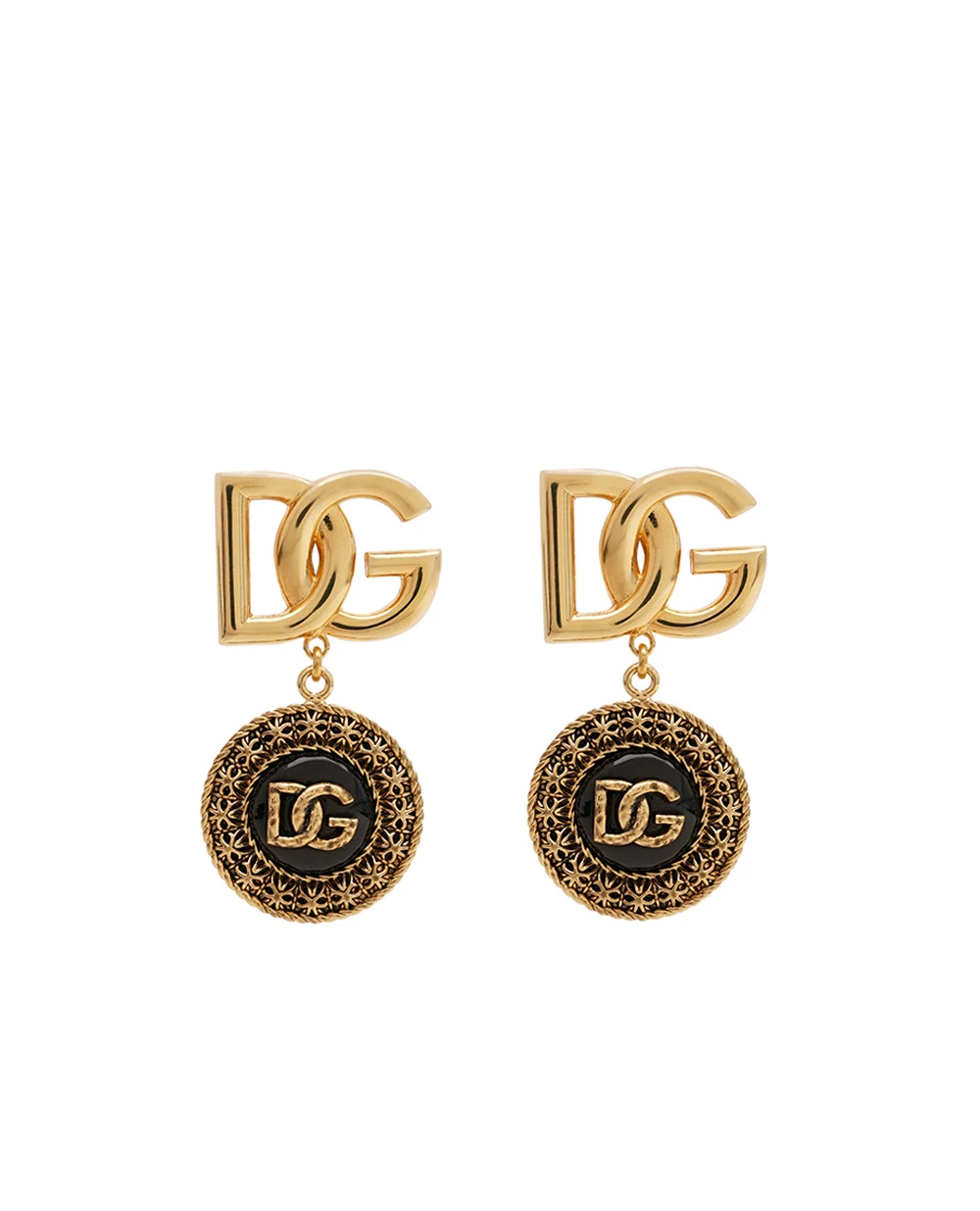 Серьги-клипсы с логотипом Dolce&Gabbana WER6V2-W1111, золотой цвет • Купить в интернет-магазине Kameron