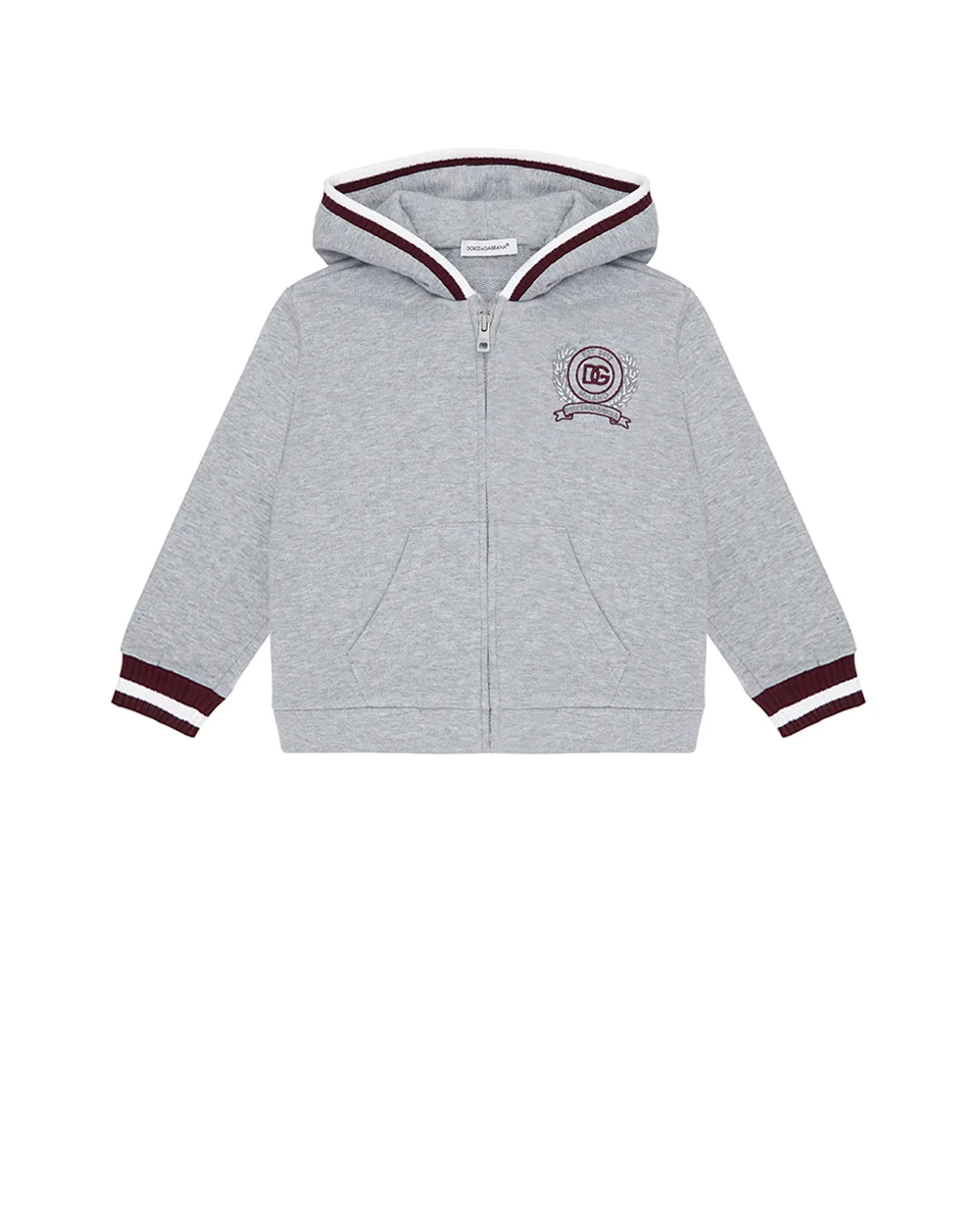Детская спортивная толстовка с капюшоном (костюм) Dolce&Gabbana Kids L1JWNK-G7PVB, серый цвет • Купить в интернет-магазине Kameron