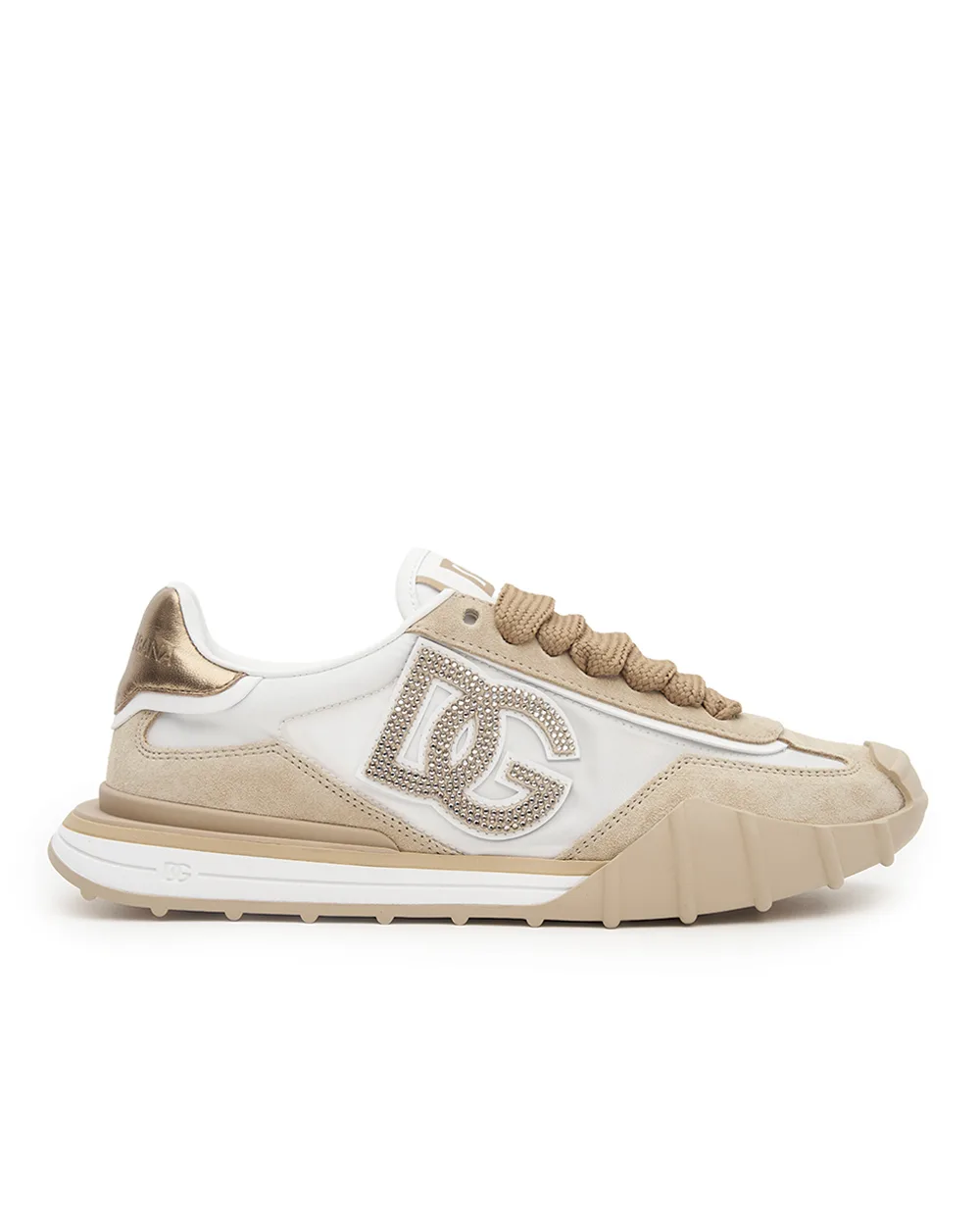 Кроссовки DG Athletic из замши и текстиля Dolce&Gabbana CK2384-A6N71, бежевый цвет • Купить в интернет-магазине Kameron