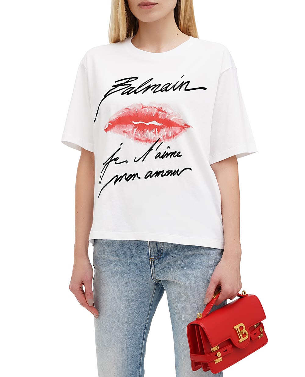 Футболка Balmain EF1EG110GE45, белый цвет • Купить в интернет-магазине Kameron