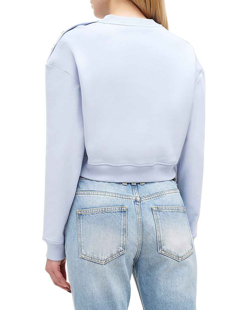 Свитшот Balmain EF1JQ002BB02-S, голубой цвет • Купить в интернет-магазине Kameron